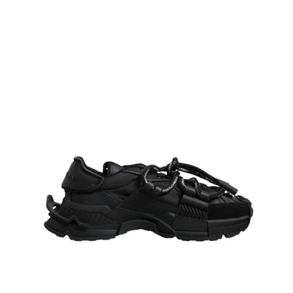 Dolce & Gabbana Black Low Top Space Lace Up Sneakers Shoes