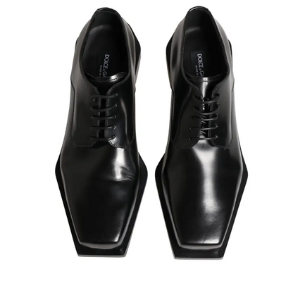 Dolce & Gabbana sorte mat lakerede dress derby sko med platform sål
