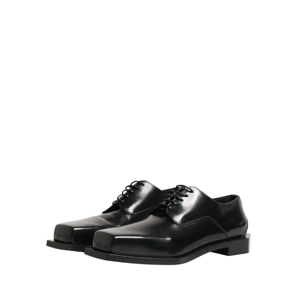 Dolce & Gabbana sorte mat lakerede Derby-sko i skinn