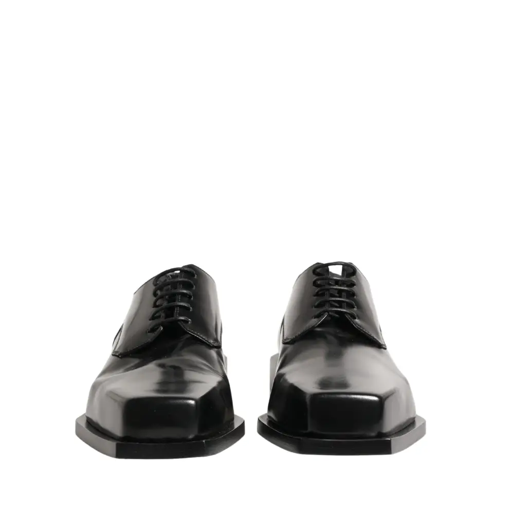 Dolce & Gabbana sorte mat lakerede dress derby sko med firkantet tå