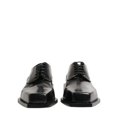 Dolce & Gabbana sorte mat lakerede dress derby sko med firkantet tå