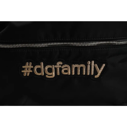 Dolce & Gabbana Black Nylon #DGFAMILY Embellished Backpack VULCANO
