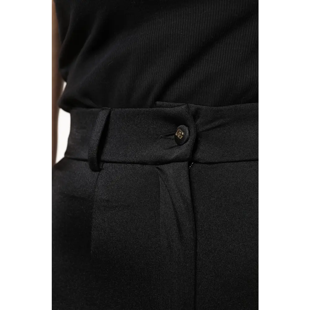 Dolce & Gabbana Black Nylon High Waist Slim Fit Pants - Bukser
