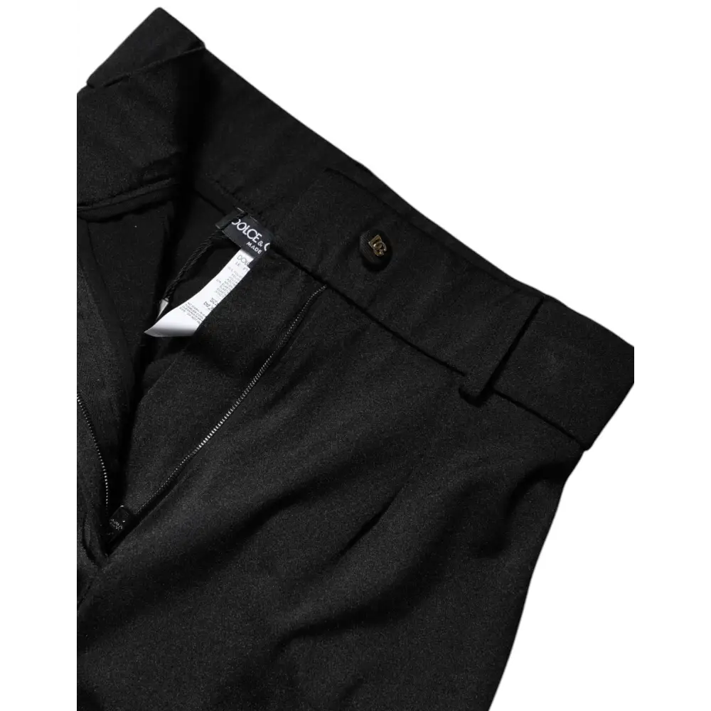 Dolce & Gabbana Black Nylon High Waist Slim Fit Pants - Bukser