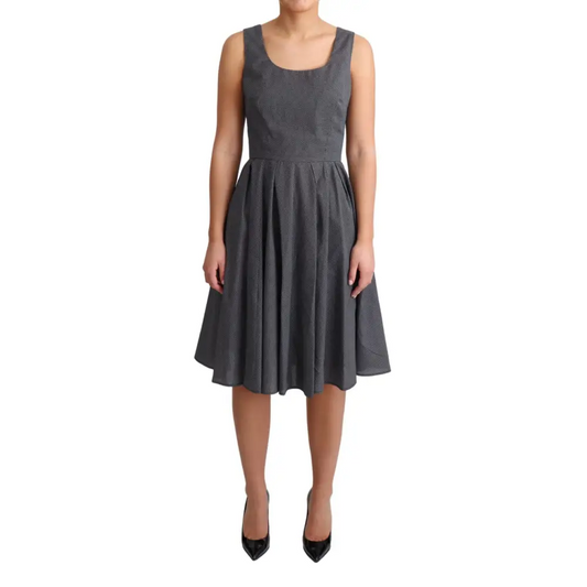 Dolce & Gabbana Black Polka Dotted Cotton A-Line Dress
