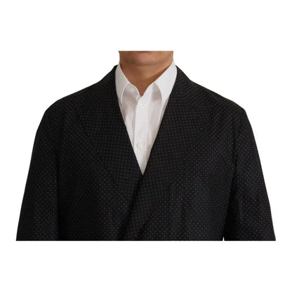 Dolce & Gabbana Black Polka Dotted Cotton Blazer Jacket