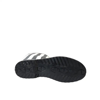 Dolce & Gabbana Black Rubber Knee High Flat Boots Shoes