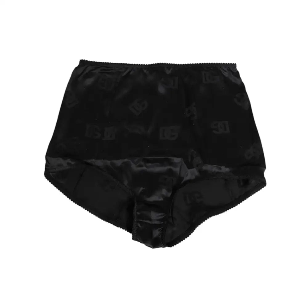 Dolce & Gabbana Black Silk Stretch High Waist Girdle Underwear