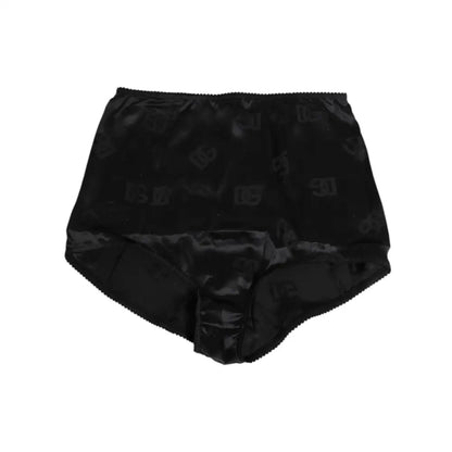 Dolce & Gabbana Black Silk Stretch High Waist Girdle Underwear
