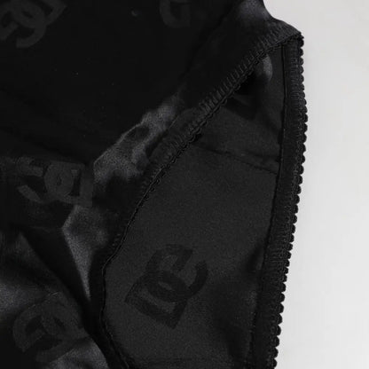 Dolce & Gabbana Black Silk Stretch High Waist Girdle Underwear