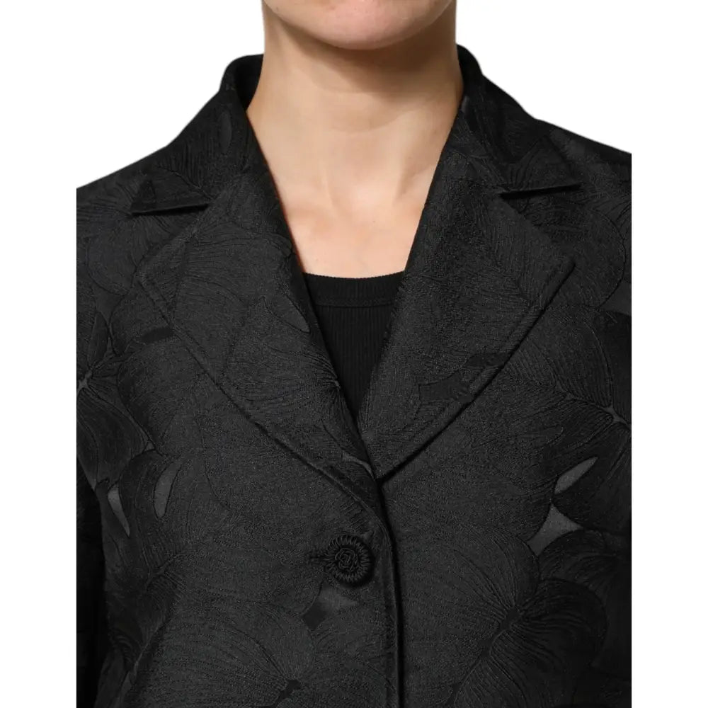 Dolce & Gabbana Black Single Breasted Trench Coat Jacket