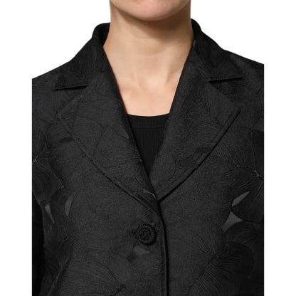 Dolce & Gabbana Black Single Breasted Trench Coat Jacket