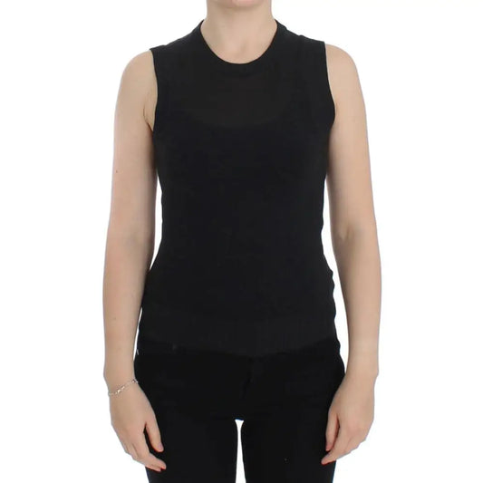 Dolce & Gabbana Black Sleeveless Crewneck Vest Pullover