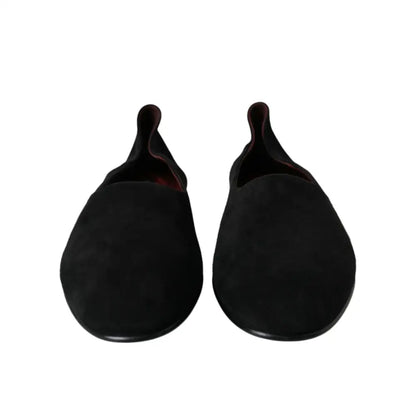 Dolce & Gabbana Black Suede Loafers Formal Dress Slip On Shoes