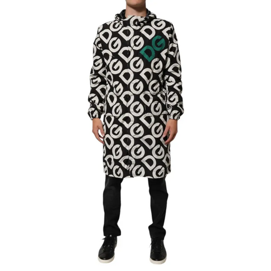 Dolce & Gabbana gabbana black white logo hooded coat bagside