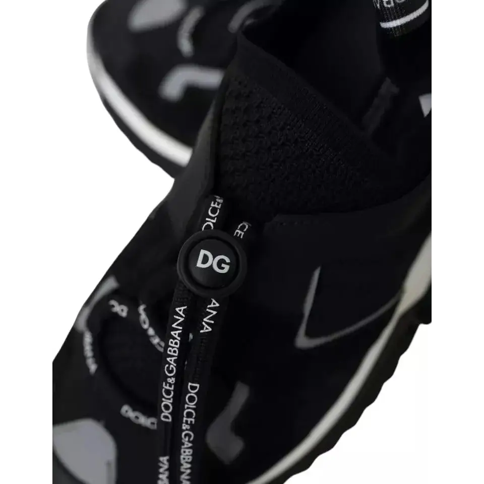 Dolce & Gabbana sorte sneakers i sort med hvid logo og DG-logo på snørebånd