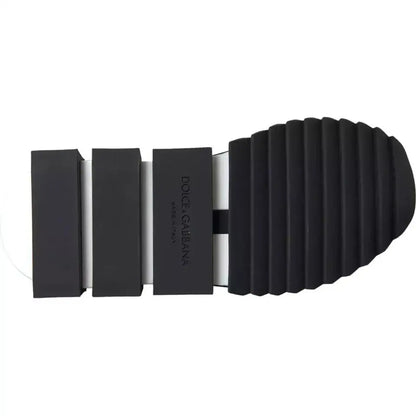 Sko Dolce & Gabbana Sorrento sort hvid logo med ribbet sål