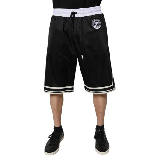 Dolce & Gabbana Black White Men Bermuda Sweatshorts Shorts
