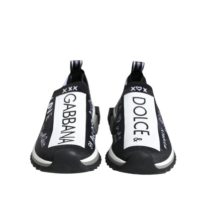 Dolce & Gabbana Black White Sorrento Low Top Sneakers Shoes