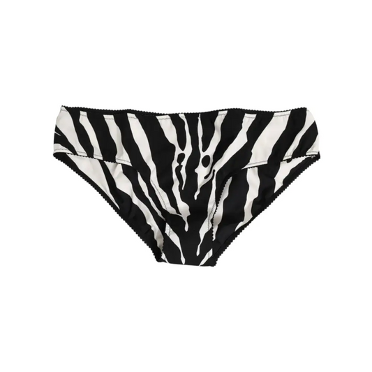 Dolce & Gabbana gabbana black white zebra print satin briefs