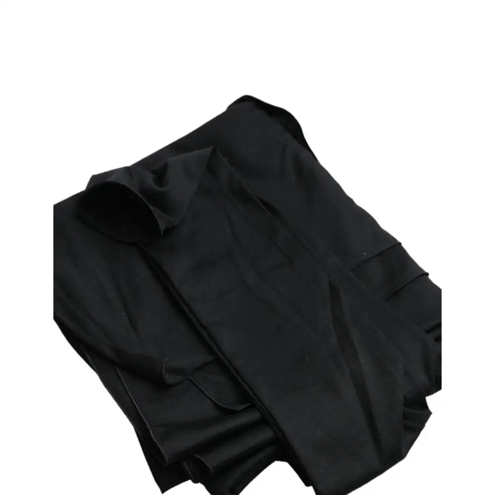 Dolce & Gabbana Black Wool Cutout Asymmetric Long Sleeve Top