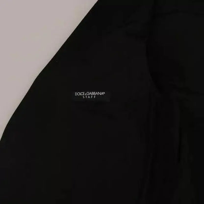 Dolce & Gabbana Black Wool Logo Waistcoat Vest