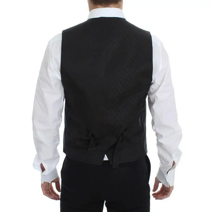 Dolce & Gabbana Black Wool Silk Stretch Dress Vest Blazer