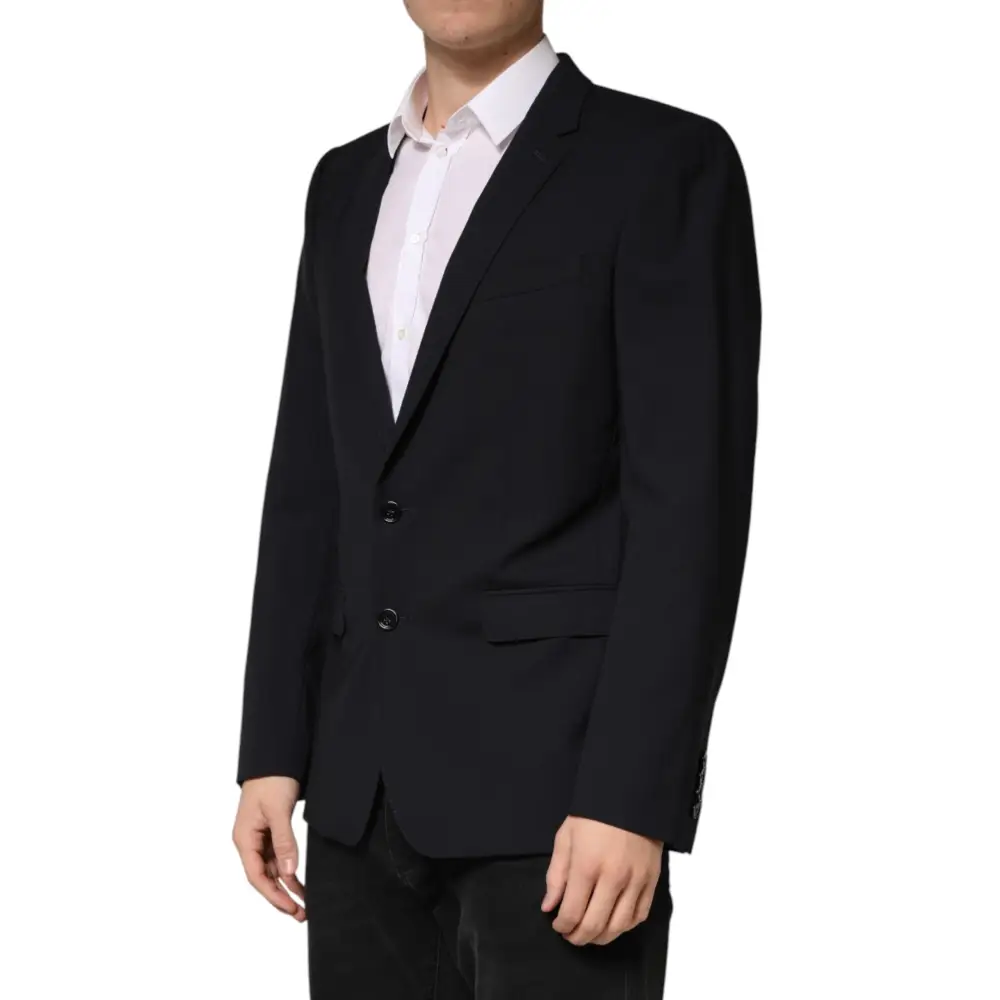 Dolce & Gabbana Black Wool Single Breasted 2 Button Blazer - Blazer