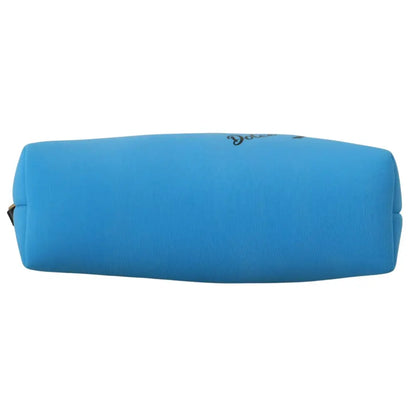 Dolce & Gabbana Blue Logo Print Hand Pouch Leopard Print Toiletry Bag