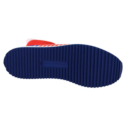 Dolce & Gabbana blå rød Sorrento logo sneakers med blå ribbet gummisål