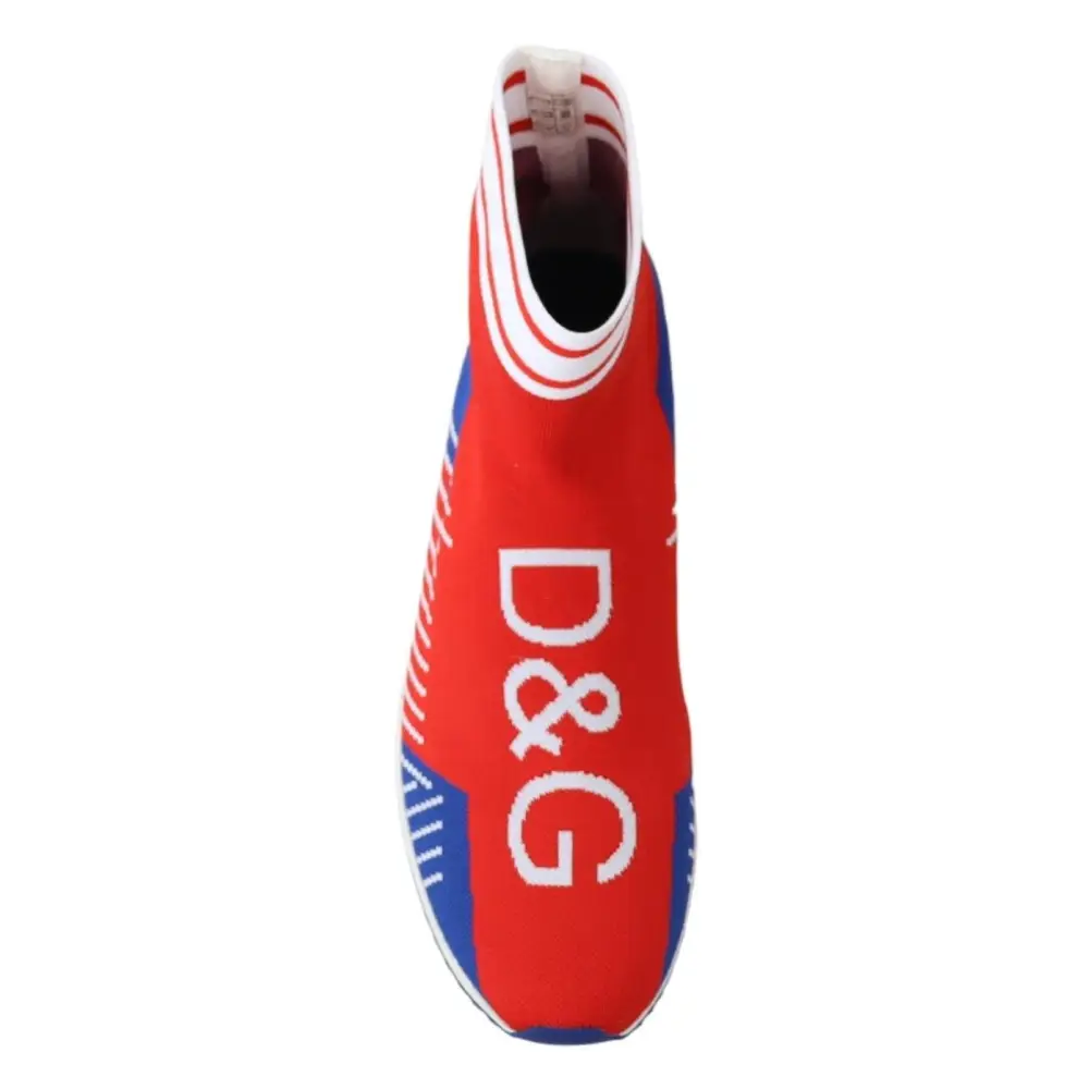 Dolce & Gabbana blue red Sorrento logo sneakers with striped accents