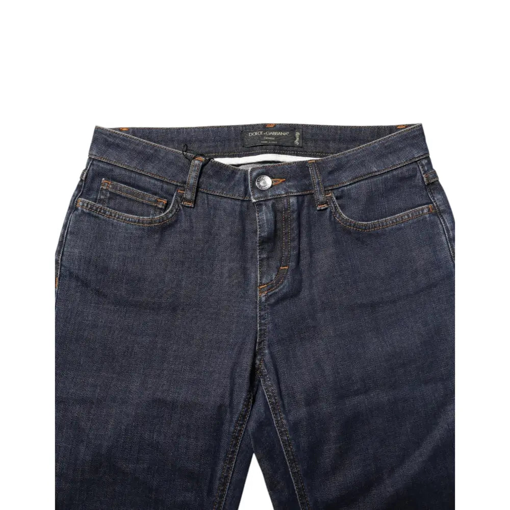 Dolce & Gabbana Blue Skinny Cotton Mid Waisted Denim Jeans