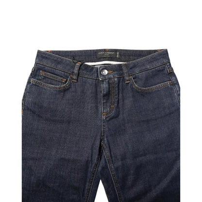 Dolce & Gabbana Blue Skinny Cotton Mid Waisted Denim Jeans
