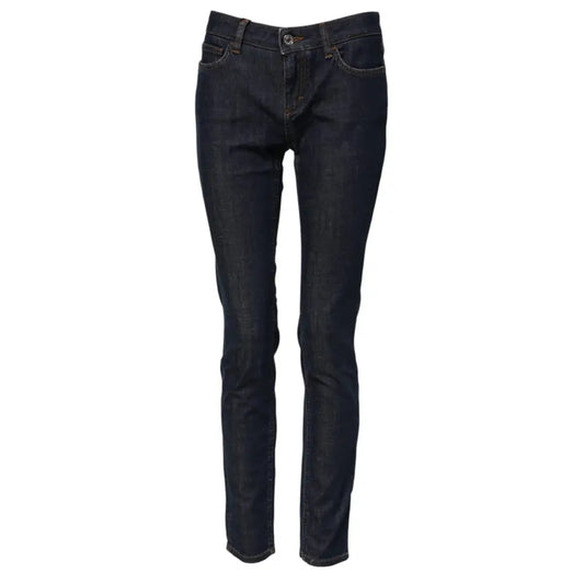 Dolce & Gabbana Blue Skinny Cotton Mid Waisted Denim Jeans