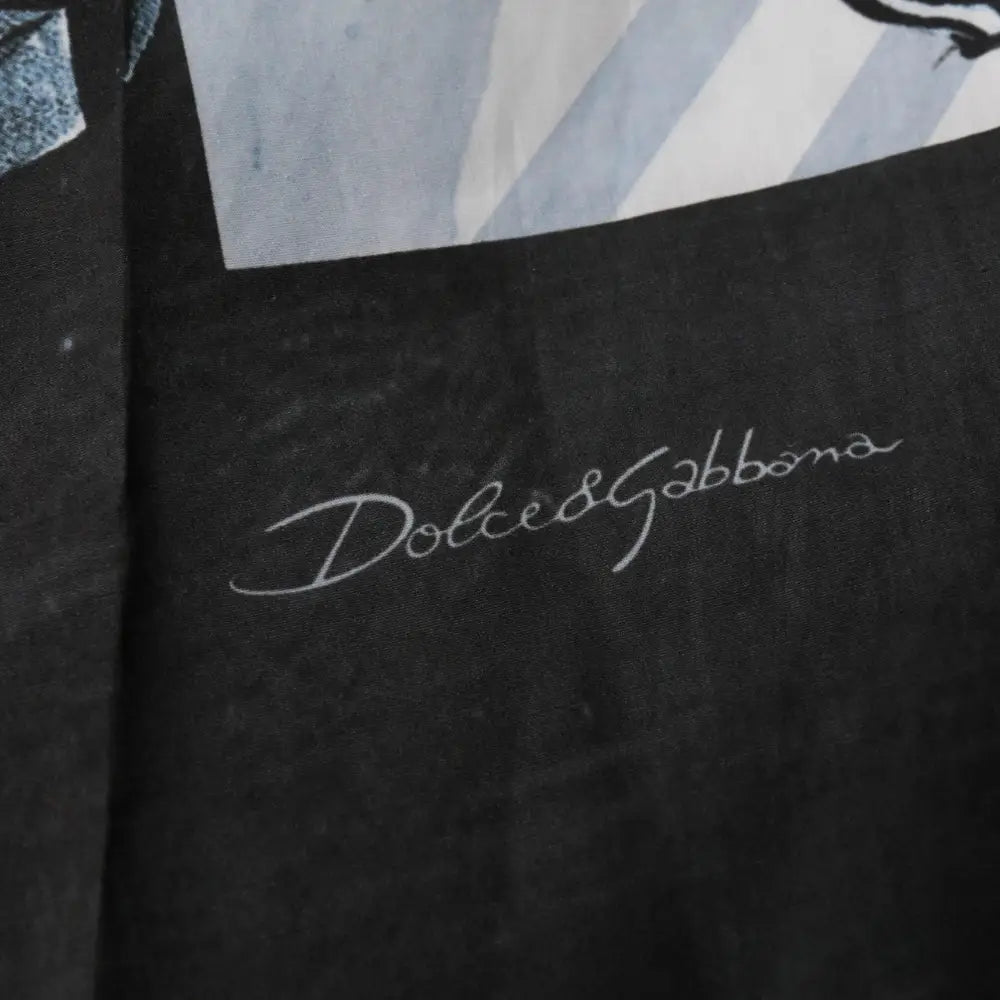 Dolce & Gabbana Blue Statue Print Cotton Mens Shorts