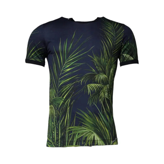Dolce & Gabbana Blue Tree Print CrewNeck Short Sleeve T-shirt
