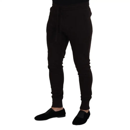 Dolce & Gabbana Brown Cashmere Trousers Bottoms Drawstring Pants