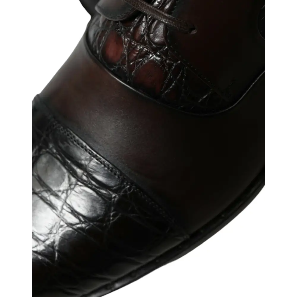 Dolce & Gabbana Brown Exotic Leather Formal Men Dress Shoes - Sandaler