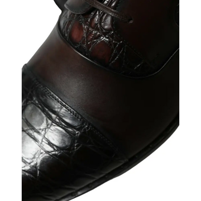 Dolce & Gabbana Brown Exotic Leather Formal Men Dress Shoes - Sandaler