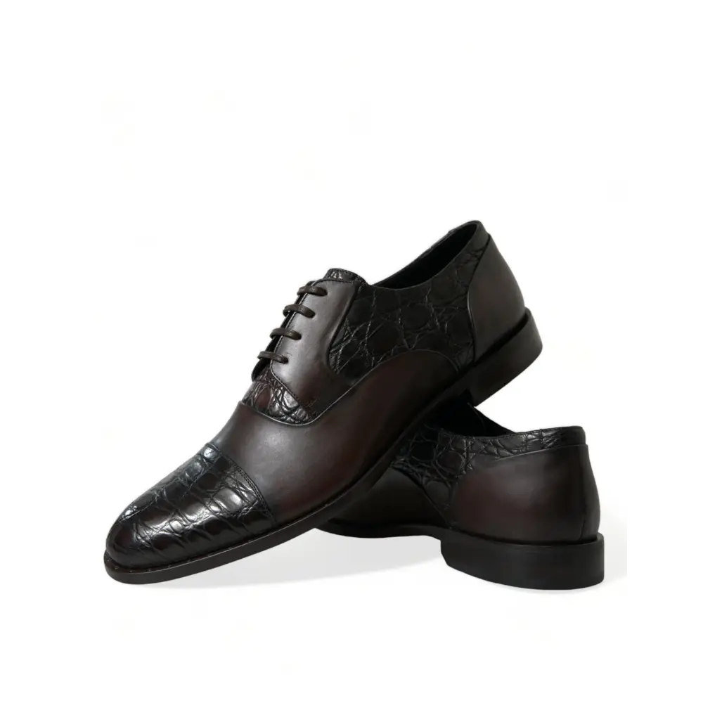 Dolce & Gabbana Brown Exotic Leather Formal Men Dress Shoes - Sandaler