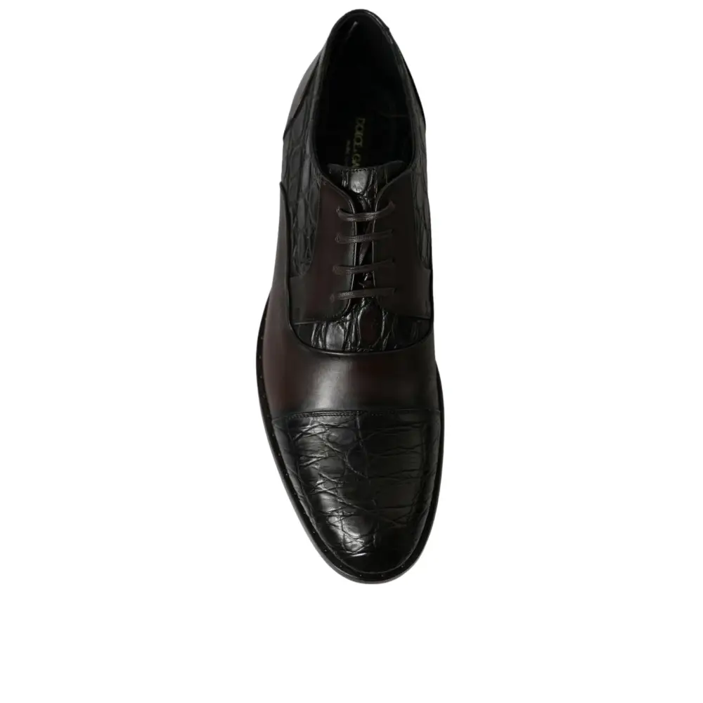Dolce & Gabbana Brown Exotic Leather Formal Men Dress Shoes - Sandaler