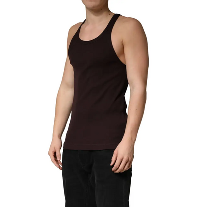Sort Dolce & Gabbana brun tank top, 100% originale brands outlet mærkevarer