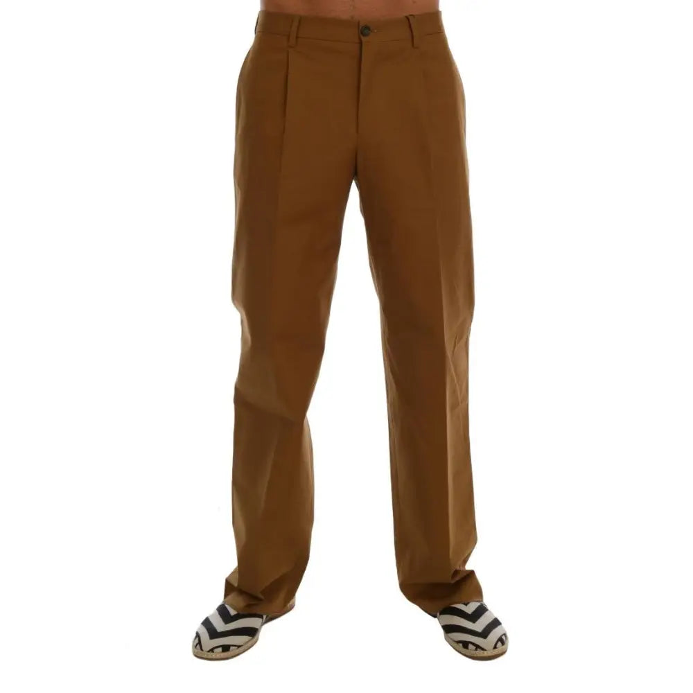 Dolce & Gabbana Brown Stretch Cotton Pants
