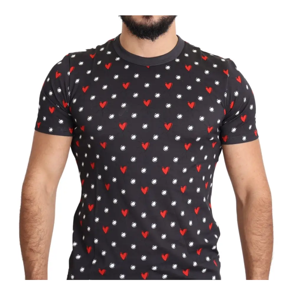 Sort Dolce & Gabbana hjerter T-shirt, outlet mærkevarer 100% originale brands
