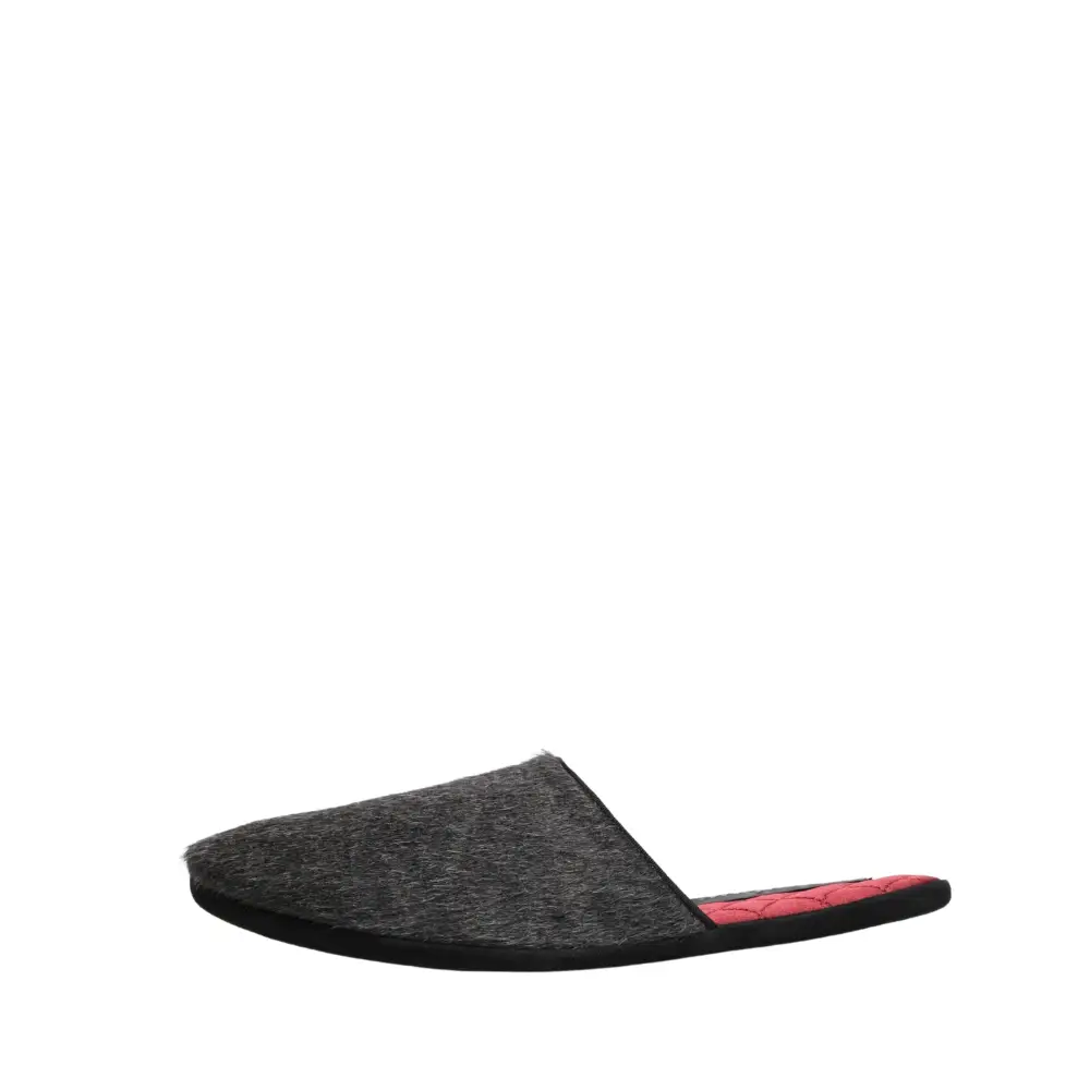 Dolce & Gabbana Dark Grey Charcoal Wool Red Slippers Shoes - Flip-flops