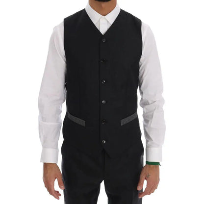 Dolce & Gabbana Elegant Gray Double Breasted Wool Suit