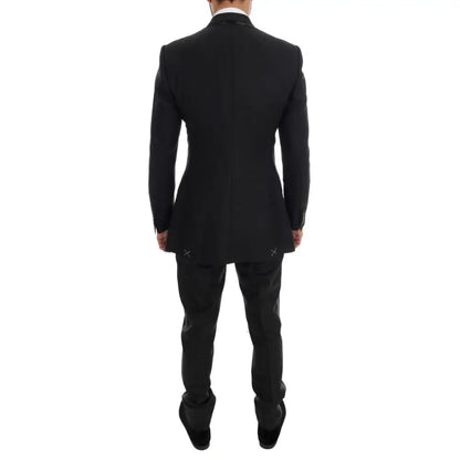 Dolce & Gabbana Elegant Gray Double Breasted Wool Suit
