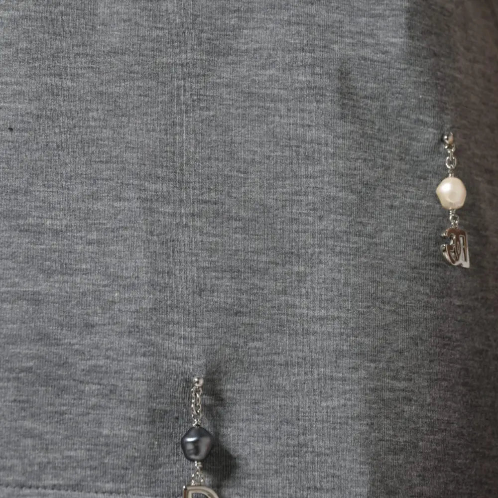Dolce & Gabbana Gray Cotton Blend Embellished Tee T-shirt
