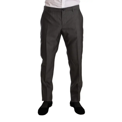 Mørkegrå Dolce & Gabbana metallic martini slim fit bukser med elegant snit og subtile folder