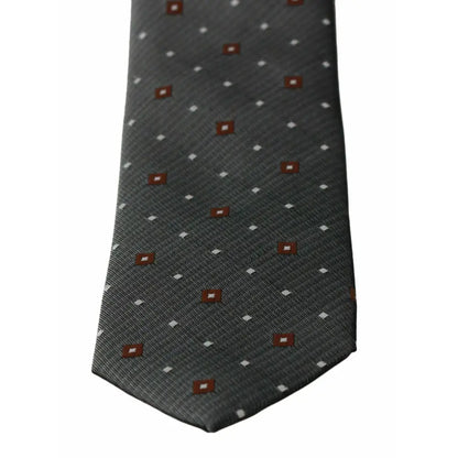 Dolce & Gabbana Gray Patterned Classic Mens Slim Necktie